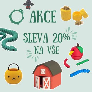 Juchuuu! Akce -20% na vše!!! 🥳🥳🥳 Akce platí do 19.9.2025 🌸 Nachystejte se na podzim, halloween a třeba už i na Ježíška! 🤭...
