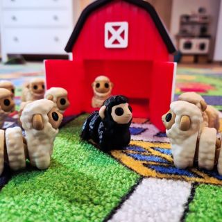 Uhlík a ovečky 🐑🐑 To, že je někdo jiný, ještě neznamená, že je špatný! 🌿 #jinakost #jedinecnost #ovce #farma #hrajemesi...