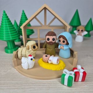 Betlém 🎄 Součástí celé sady je: Chlév, Marie, Josef, Ježíšek + sláma, ovečka a mini slepice 🙂 S tím už se dá pěkně vyhrát!...